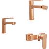 Parama Set miscelatori lavabo 13cm bidet miscelatore esterno doccia rame spazzolato | Margot