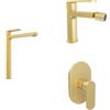 Parama Set miscelatori lavabo alto bidet miscelatore doccia monocomando oro spazzolato | Margot