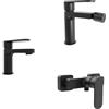 Parama Set miscelatori lavabo 13cm bidet miscelatore esterno doccia nero opaco | Margot