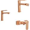 Parama Set miscelatori lavabo 16cm bidet miscelatore esterno doccia rame spazzolato | Margot