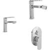 Parama Set miscelatori lavabo 13cm bidet miscelatore doccia con deviatore cromato | Margot