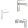 Parama Set miscelatori lavabo 16cm bidet miscelatore esterno doccia nickel spazzolato | Margot