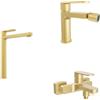 Parama Set miscelatori lavabo alto bidet miscelatore esterno vasca oro spazzolato | Margot