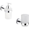 Parama Set da bagno 2 accessori cromato: dispenser sapone, porta spazzolino | Wash