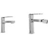 Parama Coppia miscelatori lavabo 13cm e bidet cromato senza scarico | Margot