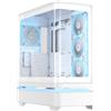 ASUS PRIME AP304 TG ARGB WHT, Case ATX Bianco, Pannello in Vetro Temperato | Supporto per Schede Grafiche fino a 420mm e Radiatiori fino a 360mm, 4 Ventole Preinstallate, Porta USB-C 3.2 Gen 2x2