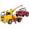 Bruder 02750 Camion MAM Carro Attrezzi da Trasporto con Jeep inclusa