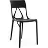 Kartell - Sedia impilabile A. I. - Nero - PMMA riciclato - Designer Philippe Starck