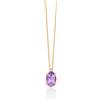 Miluna - Collier Oro 375‰ con 1 diamante naturale (0,88pt) e 1 ametista ovale 7x5mm, CLD4837X