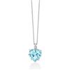 Miluna - Collier Oro 375‰ con 2 diamanti naturali (0,84pt) e 1 topazio azzurro cuore 8x8mm, CLD4694X