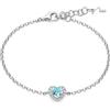Miluna - Bracciale con Gemma del Cielo a Cuore Piccolo e Topazi Bianchi in Argento BRD1252