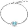 Miluna - Bracciale con Gemma del Cielo a Cuore Medio e Topazi Bianchi in Argento BRD1253