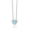 Miluna - Collana con Gemma del Cielo a Cuore Piccolo e Topazi Bianchi in Argento CLD5433