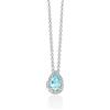 Miluna - Collana con Gemma del Cielo a Goccia Media e Topazi Bianchi in Argento CLD5436