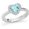 Miluna - Anello con Gemma del Cielo a Cuore Piccolo e Topazi Bianchi in Argento LID4245