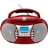 Karcher Radio CD portatile Karcher RR 5025-R (lettore CD, radio FM, funzionamento a batteria/materie prime, ingresso AUX) rosso