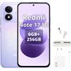 XIAOMI Smartphone Xiaomi REDMI Note 17 5G, display da 6,99 pollici, batteria da 7700mAh, 6GB di RAM e 256GB di memoria interna, colore lilla (incluso caricabatterie da 67W e cuffie Bluetooth)
