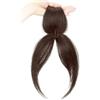 NIDONE Frangia con clip Capelli veri, Topper per capelli con riga laterale, Copertura a 360 gradi Extension ciuffi per donna Quotidiana, Marrone scuro