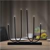 EMOS - Portacandele a LED con 6 candele LED - Portacandele in metallo, luce bianca calda - Timer da 6/18h, funzionamento a batteria 2 x AA - Durata 10000 ore - Interno - Nero