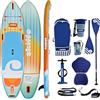 Skiffo Rivage 11' - Sup Gonfiabile 2 in 1 Kayak Completo - 335 x 86 x 15 cm - Max 160 kg - Stabile e versatile - Design unico