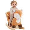 AIYAPLAY Cavallo a Dondolo per Bambini 1-3 Anni in Peluche, Marrone Rossiccio