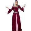SMIFFYS Costume da Lady Marian, borgogna con abito e copricapo