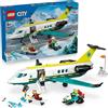 LEGO City Aereo ambulanza di emergenza 60465 | Giochi per bambini da 6 anni, aeroplano giocattolo medico, 4 minifigure inclusi dottore e pilota, idea regalo, 403 pezzi