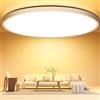 OUILA Ø40CM Plafoniera LED Soffitto 36W, 3000K Lampadario 3600LM | Moderna Rotonda da Bagno IP44 Impermeabile per Camera da Letto, Cucina, Balcone, Ufficio, Soggiorno