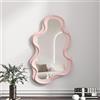 JNTFNE Specchio da Parete a Forma di Nuvola Irregolare, Specchio Asimmetrico da Parete, Specchio Decorativo per Soggiorno, Camera da Letto, Bagno, Ingresso, Rosa