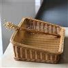 Generic Cestini portaoggetti rettangolari in rattan cestini per pane alla frutta in vimini cestini per pane in tessuto naturale e supporto per organizer per armadi da cucina mensola ristorante cibo servire
