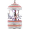 Bagutta Giostra Carillon Musicale con Luci e Cavalli, Cupola a Righe Rosa 9x15 c