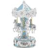 Bagutta Giostra Musicale Carosello con Cavalli e Fascia Floreale Azzurra 13x22 c