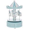 Bagutta Giostra Musicale in Acrilico con Cavalli e Base Azzurra 10x18 cm