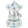 Bagutta Giostra Musicale Carosello con Cavalli, Fiocchi e Rose Azzurra 10x20 cm