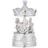Bagutta Giostra Musicale con Cavalli a Dondolo, Cupola a Corona Rosa 10x17 cm