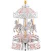 Bagutta Giostra Musicale Carosello con Cavalli e Cupola Rosa 11x23 cm