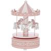 Bagutta Giostra Musicale in Acrilico con Cavalli e Base Rosa 10x18 cm