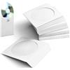 Flexzion Confezione da 100 Copertine di Carta Spessa per CD DVD (bianche) Bustine Plastica Custodie Standard a Busta Conservazione Premium con Finestra e Aletta per Dischi di Musica Film Videogiochi