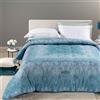 Caleffi Plaid Gran Scaldotto MATRIMONIALE Akira BLU Cotone Pettinato Caleffi