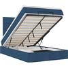 vidaXL Ottomana con materasso e LED Tessuto blu 120x200 cm