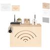 MOE UHANE Copertura per router WLAN, copertura per router, ripiano per router con copertura scorrevole, organizer per area router, montaggio a parete