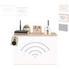 MOE UHANE Copertura per router WLAN, copertura per router, ripiano per router con copertura scorrevole, organizer per area router, montaggio a parete