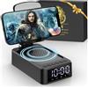 ZOOI Altoparlante Bluetooth con supporto per smartphone, nero, multifunzione 3-in-1