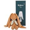 KALOO, Lapinoo Peluche Coniglio per Neonati, Albicocca, 35 cm | Dalla Nascita, Velluto a Coste Morbido, Orecchie Lunghe da Annodare, Foulard Stampato, Confezione Regalo Personalizzabile