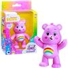 Care Bears - Gli orsetti del cuore, 1 Personaggio da collezione, 10 cm, modello viola - Cheer Bear, per bambini dai 4 anni