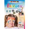 Eulenspiegel - 212080 - Palette trucco Rainbow Face, 12 colori professionali acquatici, 3 glitter, 2 spugne, 1 spugna per barba, 2 pennelli, 1 guida al trucco