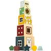 HEJ LØNNE! Torre impilabile in legno a partire da 1 anno - Dadi impilabili per lo sviluppo di funzioni motorie e comprensione dei numeri - Torre impilabile in legno - Regalo per bambino di un anno