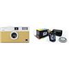 KODAK EKTAR H35 Fotocamera a Mezzo Formato a Pellicola 35 mm, réutilisable, Senza Messa a Fuoco, Leggero, Facile da Usare - Sabbia + GT PHOTO Pellicola Colore Retrò 35mm - 24 Foto