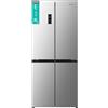Gorenje NRM819E61X Frigorifero quattro porte grigio, 460 Litri, Classe E, Inverter, Total No Frost, MultiFlow 360°, Raffreddamento e Congelamento rapido, Display LED.