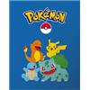 OMYDREAM Plaid in pile stampato Pokémon Team Battle - Licenza ufficiale | 110 x 140 cm, ultra morbido, comfort avvolgente, stampa di alta qualità, certificato Oeko-Tex®